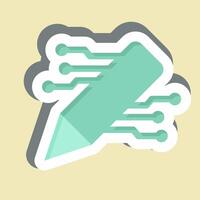 Sticker AI Content Writing. related to Artificial Intelligence symbol vector