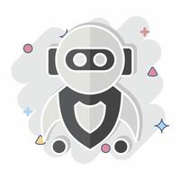 Icon Machine Learning. related to Artificial Intelligence symbol. comic style vector