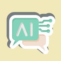 Sticker Chat Bot 2. related to Artificial Intelligence symbol vector