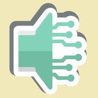 Sticker AI Sound. related to Artificial Intelligence symbol vector