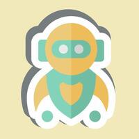 Sticker Machine Learning. related to Artificial Intelligence symbol vector
