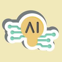 Sticker Smart Ideas. related to Artificial Intelligence symbol vector