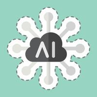 Sticker line cut Connectivity. related to Artificial Intelligence symbol vector