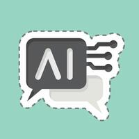 Sticker line cut Chat Bot 2. related to Artificial Intelligence symbol vector