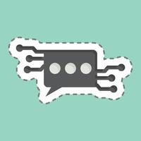 Sticker line cut Chat Bot. related to Artificial Intelligence symbol vector
