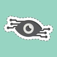 Sticker line cut Computer Vision. related to Artificial Intelligence symbol vector