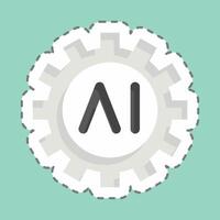 Sticker line cut AI Tools. related to Artificial Intelligence symbol vector