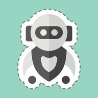 Sticker line cut Machine Learning. related to Artificial Intelligence symbol vector
