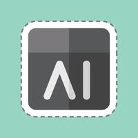 Sticker line cut Feedback. related to Artificial Intelligence symbol vector