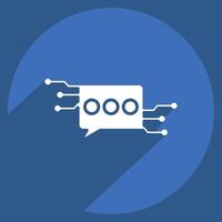 Icon Chat Bot. related to Artificial Intelligence symbol. long shadow style vector