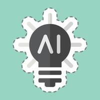 Sticker line cut Innovation. related to Artificial Intelligence symbol vector