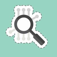 Sticker line cut Smart Search. related to Artificial Intelligence symbol vector