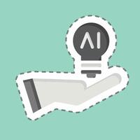 Sticker line cut Idea. related to Artificial Intelligence symbol vector