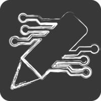 Icon AI Content Writing. related to Artificial Intelligence symbol. chalk Style vector