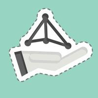 Sticker line cut Neural Network. related to Artificial Intelligence symbol vector