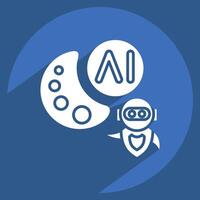 Icon AI Drawing. related to Artificial Intelligence symbol. long shadow style vector