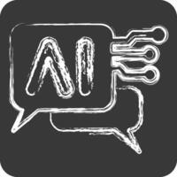 Icon Chat Bot 2. related to Artificial Intelligence symbol. chalk Style vector