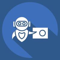 Icon Education. related to Artificial Intelligence symbol. long shadow style vector