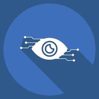 Icon Computer Vision. related to Artificial Intelligence symbol. long shadow style vector