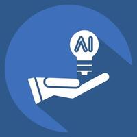 Icon Idea. related to Artificial Intelligence symbol. long shadow style vector