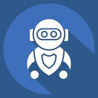 Icon Machine Learning. related to Artificial Intelligence symbol. long shadow style vector