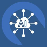 Icon Connectivity. related to Artificial Intelligence symbol. long shadow style vector