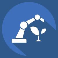 Icon Future Agriculture. related to Artificial Intelligence symbol. long shadow style vector