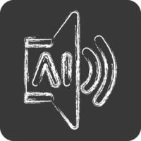 Icon AI Sound 2. related to Artificial Intelligence symbol. chalk Style vector