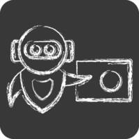 Icon Education. related to Artificial Intelligence symbol. chalk Style vector