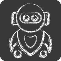 Icon Machine Learning. related to Artificial Intelligence symbol. chalk Style vector
