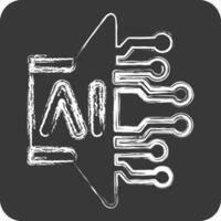 Icon AI Sound. related to Artificial Intelligence symbol. chalk Style vector