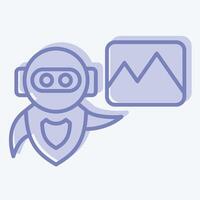 Icon AI Image. related to Artificial Intelligence symbol. two tone style vector