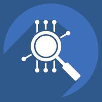 Icon Smart Search. related to Artificial Intelligence symbol. long shadow style vector