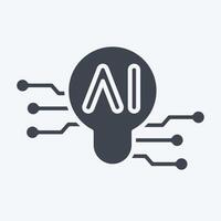 Icon Smart Ideas. related to Artificial Intelligence symbol. glyph style vector