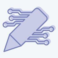 Icon AI Content Writing. related to Artificial Intelligence symbol. two tone style vector