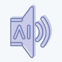 Icon AI Sound 2. related to Artificial Intelligence symbol. two tone style vector