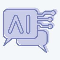 Icon Chat Bot 2. related to Artificial Intelligence symbol. two tone style vector