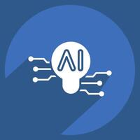 Icon Smart Ideas. related to Artificial Intelligence symbol. long shadow style vector