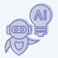 Icon AI Idea. related to Artificial Intelligence symbol. two tone style vector