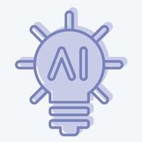 Icon Innovation. related to Artificial Intelligence symbol. two tone style vector