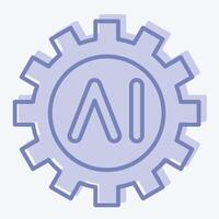 Icon AI Tools. related to Artificial Intelligence symbol. two tone style vector