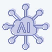 Icon Connectivity. related to Artificial Intelligence symbol. two tone style vector