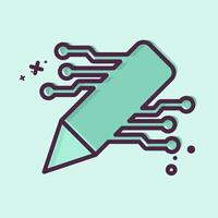 Icon AI Content Writing. related to Artificial Intelligence symbol. MBE style vector