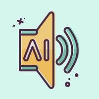 Icon AI Sound 2. related to Artificial Intelligence symbol. MBE style vector