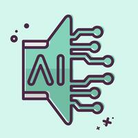 Icon AI Sound. related to Artificial Intelligence symbol. MBE style vector