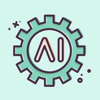 Icon AI Tools. related to Artificial Intelligence symbol. MBE style vector