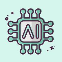 Icon AI Chips. related to Artificial Intelligence symbol. MBE style vector