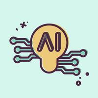 Icon Smart Ideas. related to Artificial Intelligence symbol. MBE style vector