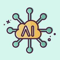 Icon Connectivity. related to Artificial Intelligence symbol. MBE style vector