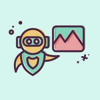 Icon AI Image. related to Artificial Intelligence symbol. MBE style vector